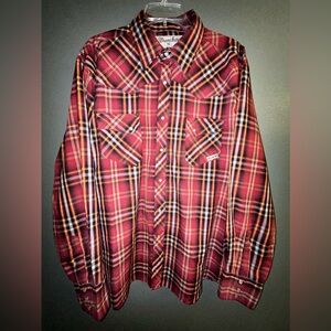 Vintage Wrangler Western Shirt Men’s XL Cowboy Rodeo Wrancher Pearl Snaps Collar